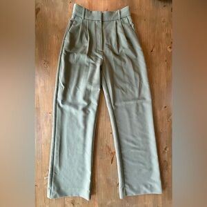 Abercrombie & Fitch Sloane Tailored Wide Leg Pant in Olive